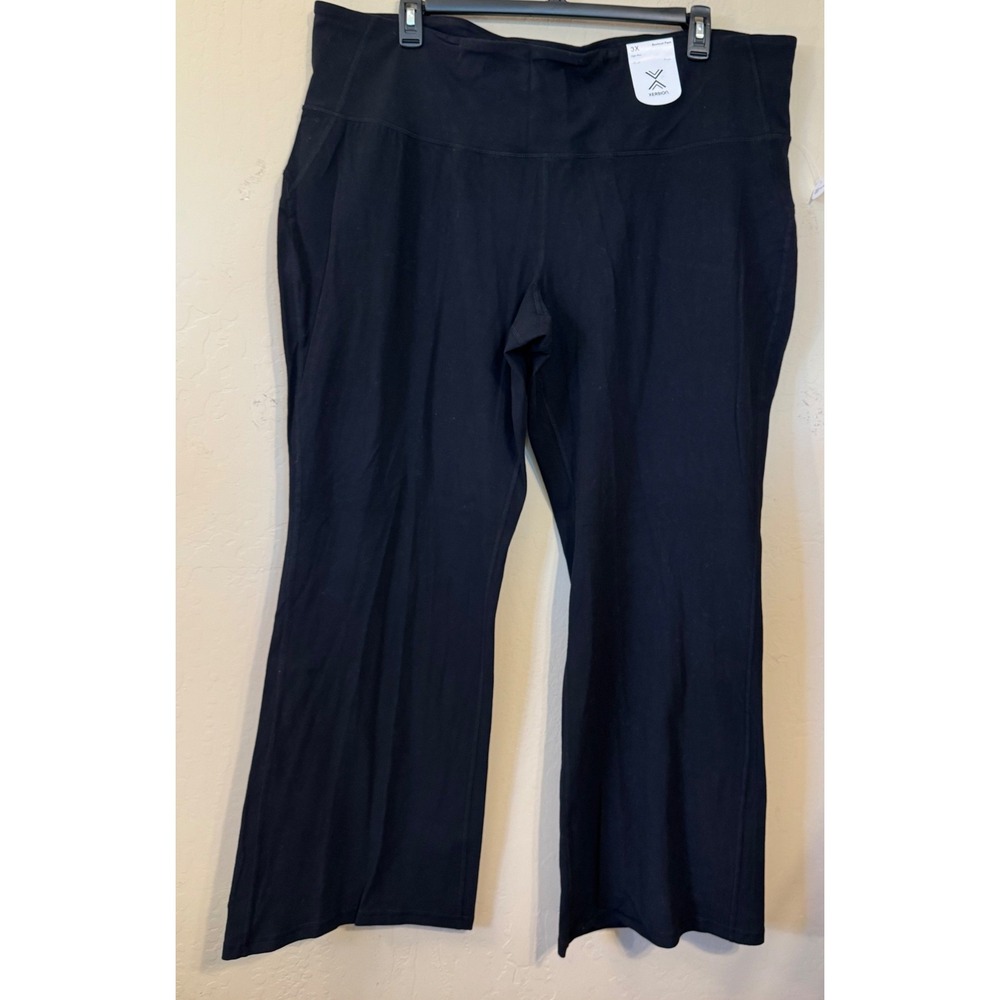 Xersion Bootcut Pants Women 3X Black EverPerform Tummy Control Athletic Yoga NEW